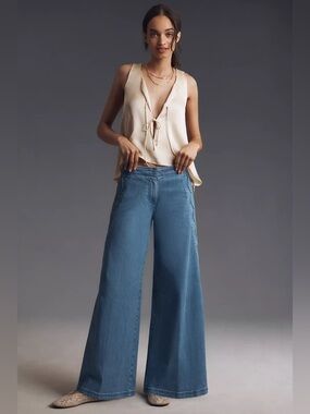 Maeve Light Blue Wide-Leg High-Rise Jeans